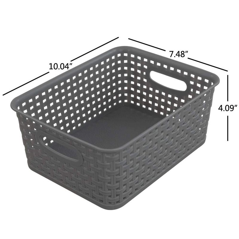 Pekky Grey Plastic Storage Baskets, Classroom Organization Baskets, 6 Packs - Image 2